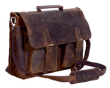 Cuero 15 Inch Retro Buffalo Hunter Leather Laptop Messenger Bag Office Briefcase College Bag - cuerobags