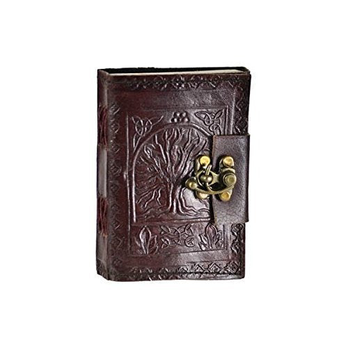 Leather Celtic tree of life book of shadows blank spell book Wicca - cuerobags