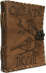 Leather Inspire Bird Embossed Antique Journal | custom embossed notebooks