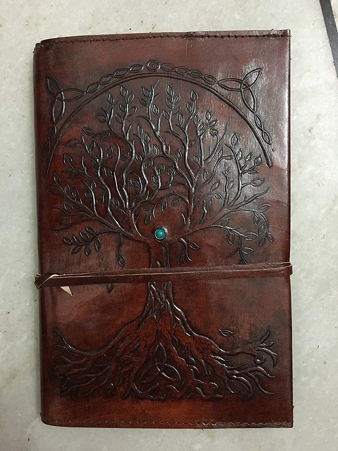 Refillable Leather Journal Writing Notebook, Antique Handmade Leather Bound Daily Notepad For Men & Women, Unlined Paper 9 x 6 Inches, Perfect Gift for Art Sketchbook, Travel Diary notebook - cuerobags