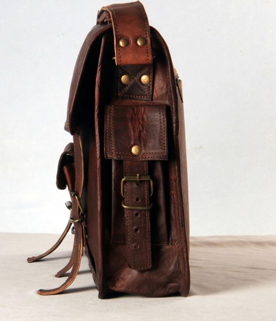 Unisex Real Leather Messenger Bag for Laptop Briefcase Satchel - cuerobags