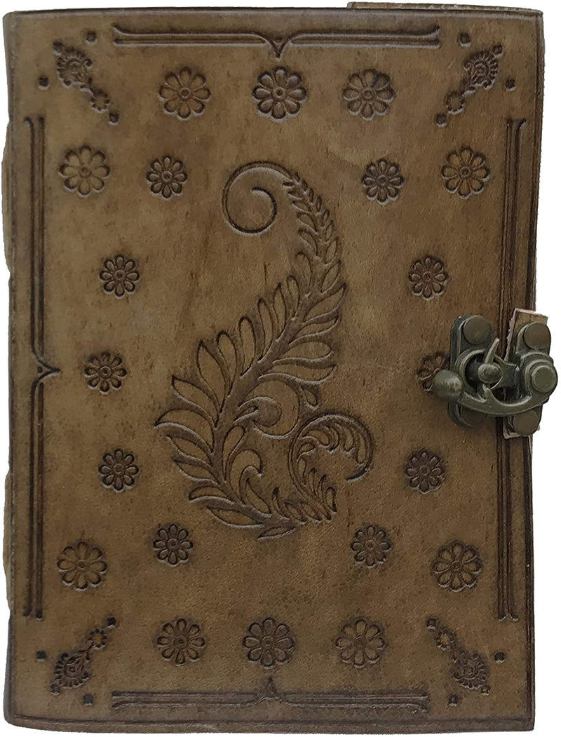 Leaf Embossed Antique Leather Journal