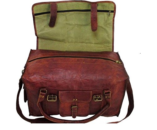 Cuero 21" Women's Retro Style Carry on Luggage Flap Duffel Leather Duffel Bag - cuerobags