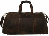 Genuine Leather Duffel | Travel Carry On Overnight Weekend Leather Bag | Sports Gym Duffel Holdall for Men and women (21" x 9" x 10.5" inches (Brown Color) - cuerobags