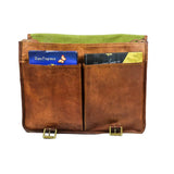 Twin Pocket Laptop Leather Bag