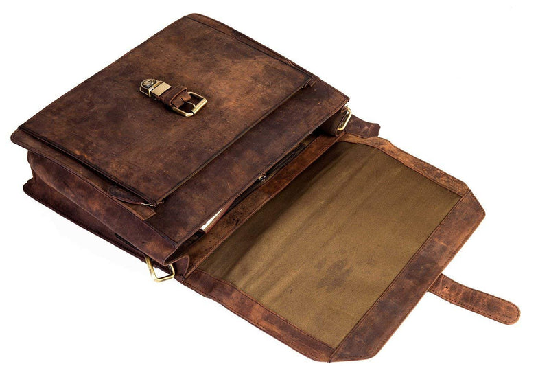 14 Inch Leather Laptop Messenger Bag for Man - cuerobags