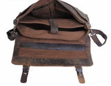 Cuero 15 Inch Retro Buffalo Hunter Leather Laptop Messenger Bag Office Briefcase College Bag - cuerobags