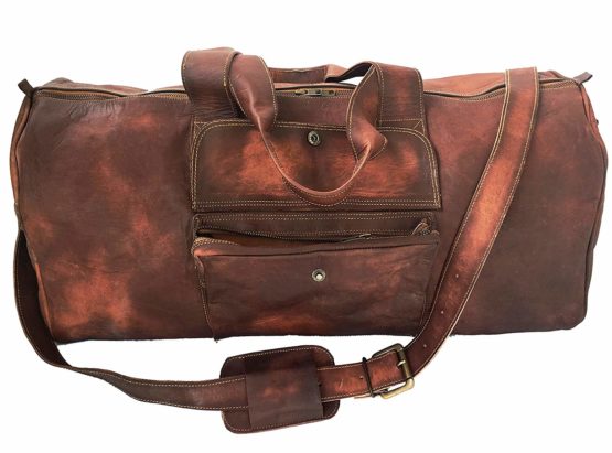 Boys And Girls Large Vintage Leather Travel Holdall Bag - Leather
