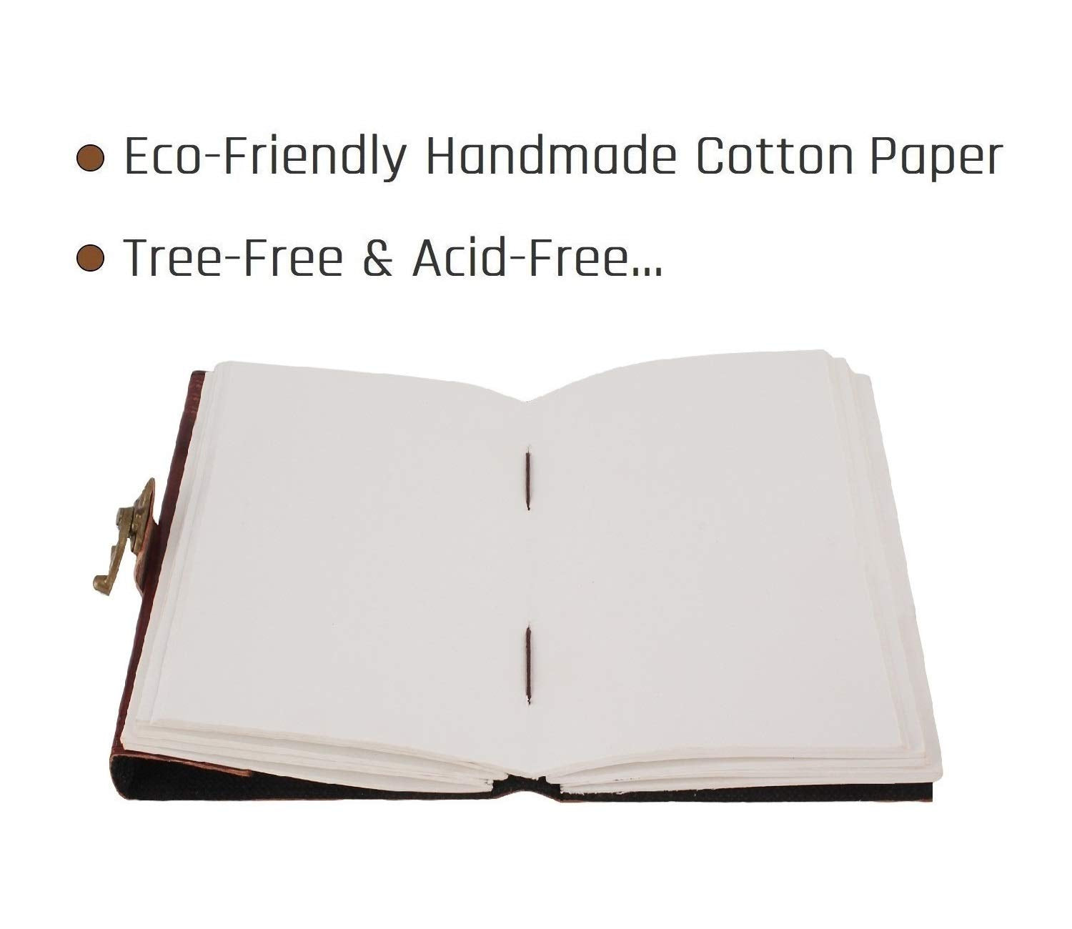 Leather journal with semi-precious stone & buckle closure leather diary gift for him her - cuerobags