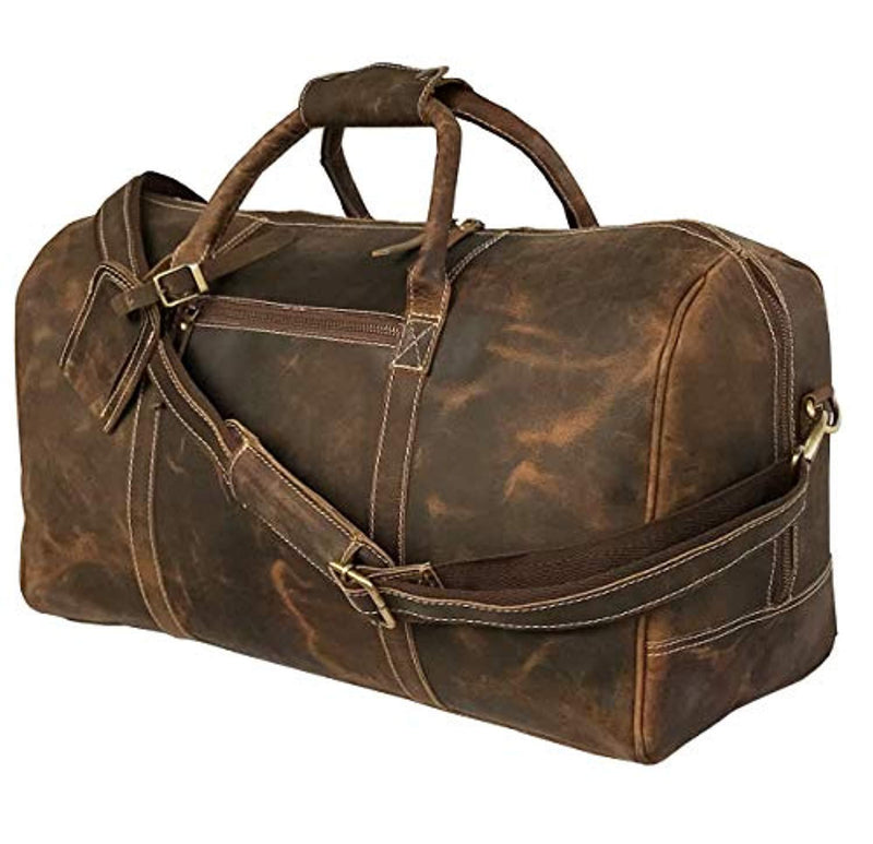 Leather Travel Duffle Bag | Gym Sports Bag Airplane Luggage Carry-On Bag