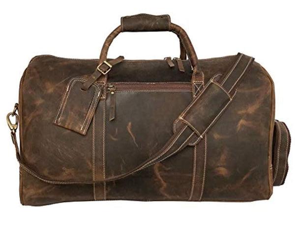 Leather Travel Duffle Bag | Gym Sports Bag Airplane Luggage Carry-On Bag