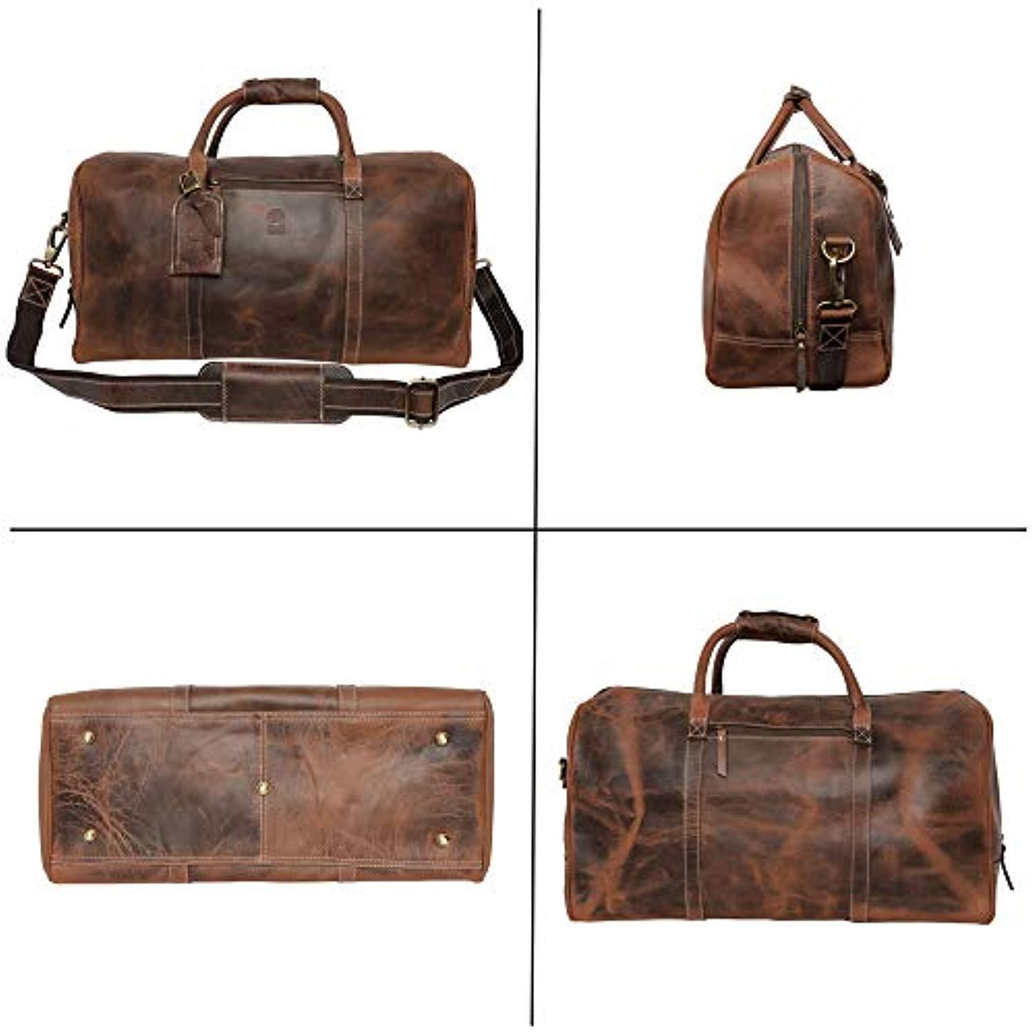 Handmade Leather Travel Duffel Bag Handmade Leather Travel Duffel Bag