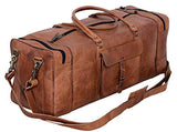 Cuero Bags 30 Inch Large Leather Duffel Travel Duffle Gym Sports Overnight Weekender Bag (Single Pocket) - cuerobags