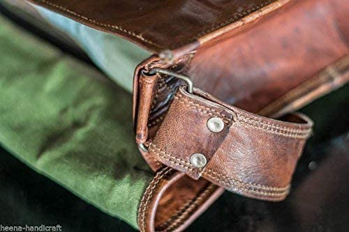 Genuine Leather Men's Shoulder Bag Vintage Small Flap Messenger
