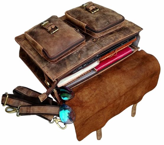 CUERO 15" RETRO BUFFALO HUNTER LEATHER BAG - cuerobags