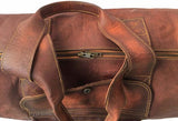 24 Inch Rustic Goat Real Leather Duffel bag Vintage Leather Bag Travel Bag Overnight Weekend Holdall Bag Brown Large Bag Luggage Bag - cuerobags