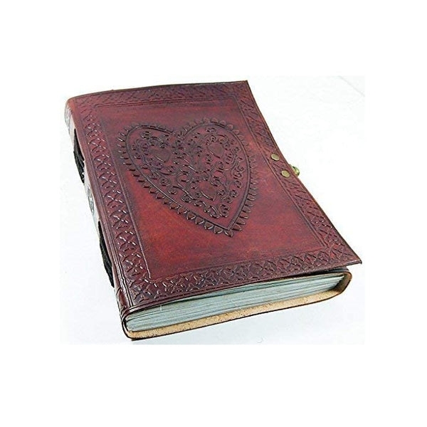 Cuero Large Vintage Heart Embossed Leather Journal