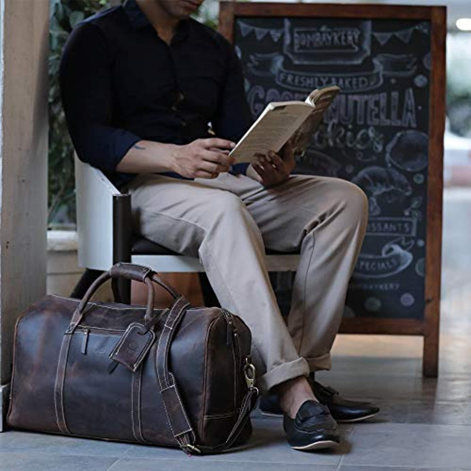 airplane travel duffel bags Handmade Leather Travel Duffel Bag