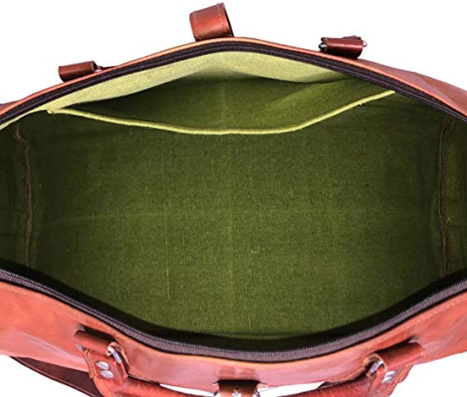 Large Leather 32 Inch Luggage Duffel Weekender Travel Overnight Carry