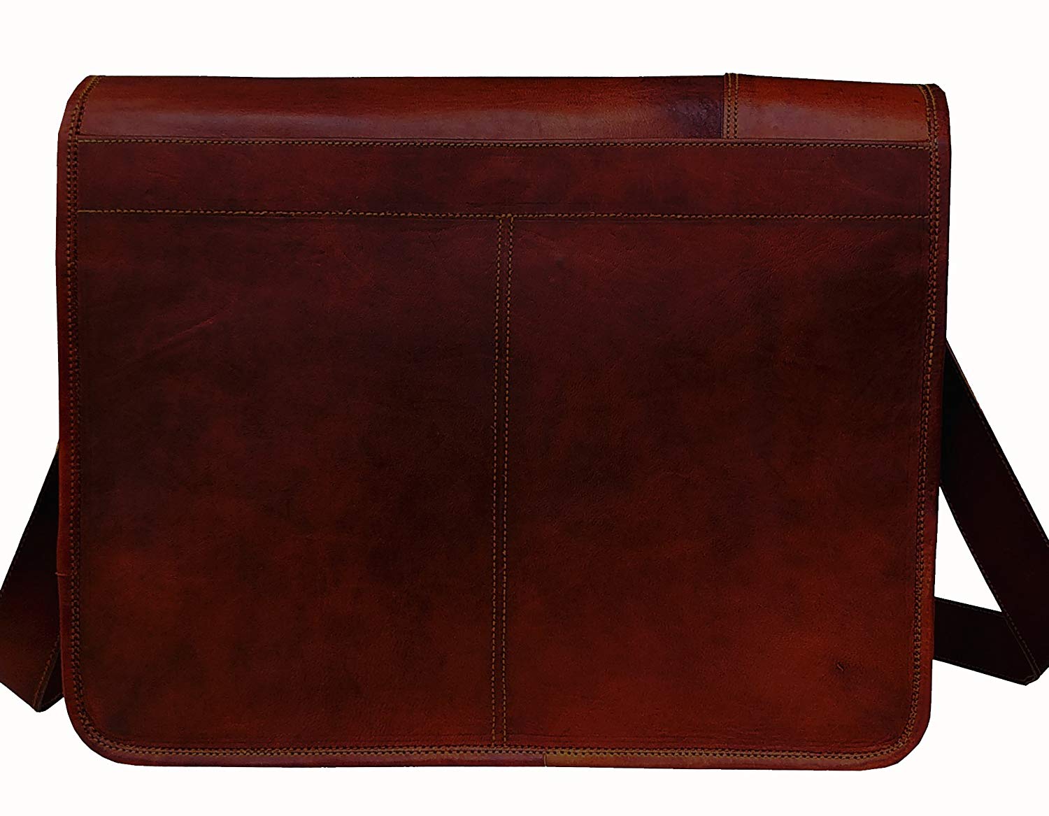 Leather Laptop Messenger Bag Vintage Briefcase Satchel For Men And Women- 16 Inch - cuerobags