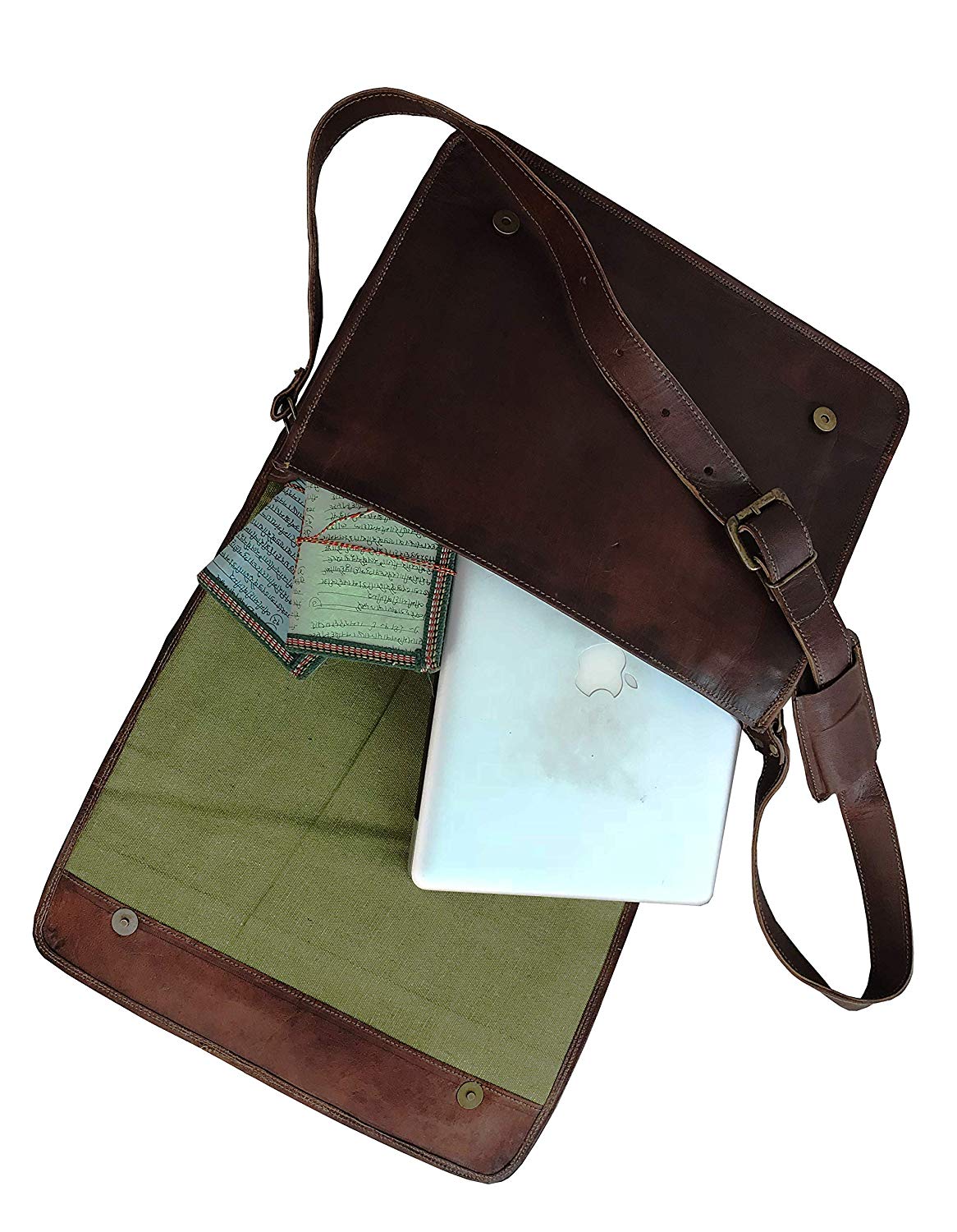 Leather Messenger Bags For Men Women Men's Briefcase Laptop Bag Best Computer Shoulder Satchel School Distressed Bag (11″ X 15″) - cuerobags