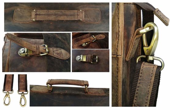 CUERO 15" RETRO BUFFALO HUNTER LEATHER BAG - cuerobags