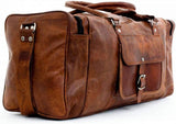 New Mens Genuine Large Leather Duffel Travel Gym Sports Overnight Weekender Bag