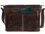 18 Inch Vintage Computer Leather Laptop Messenger Bags for Men Leather Briefcase Shoulder Bag Man & Women Bag (vintage brown) - cuerobags