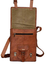 11 Inch Sturdy Leather Ipad Messenger Satchel Bag - cuerobags