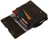 18 Inch Vintage Computer Leather Laptop Messenger Bags for Men Leather Briefcase Shoulder Bag Man & Women Bag (vintage brown) - cuerobags