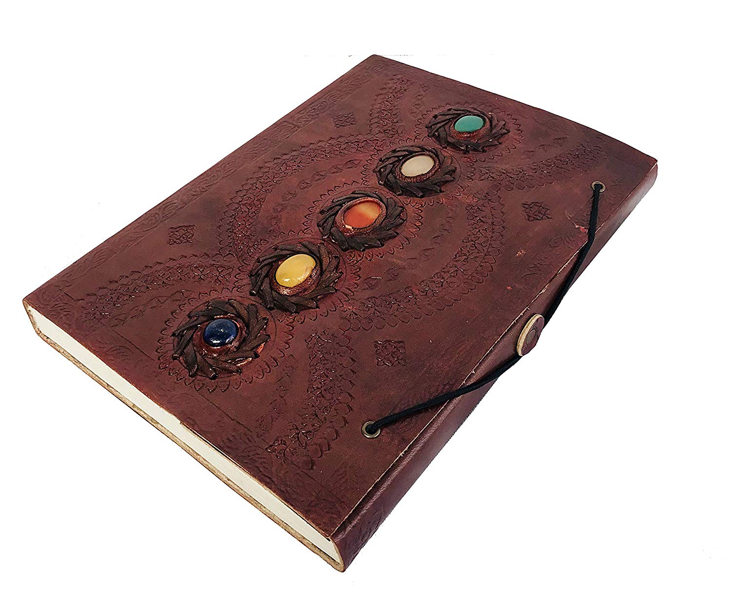 Leather Journal Book Medieval Stone Embossed Handmade Book of Shadows Notebook Office Diary College Book Poetry Book Sketch Book 10 x 7 inches - cuerobags