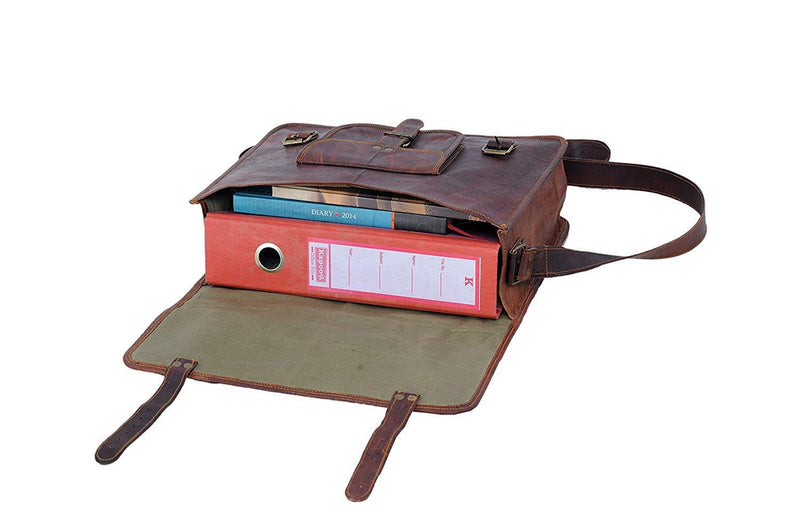 Cuero Bags 14 Inch Rugged Leather Laptop Messenger Bag Briefcase Satchel SALE - cuerobags