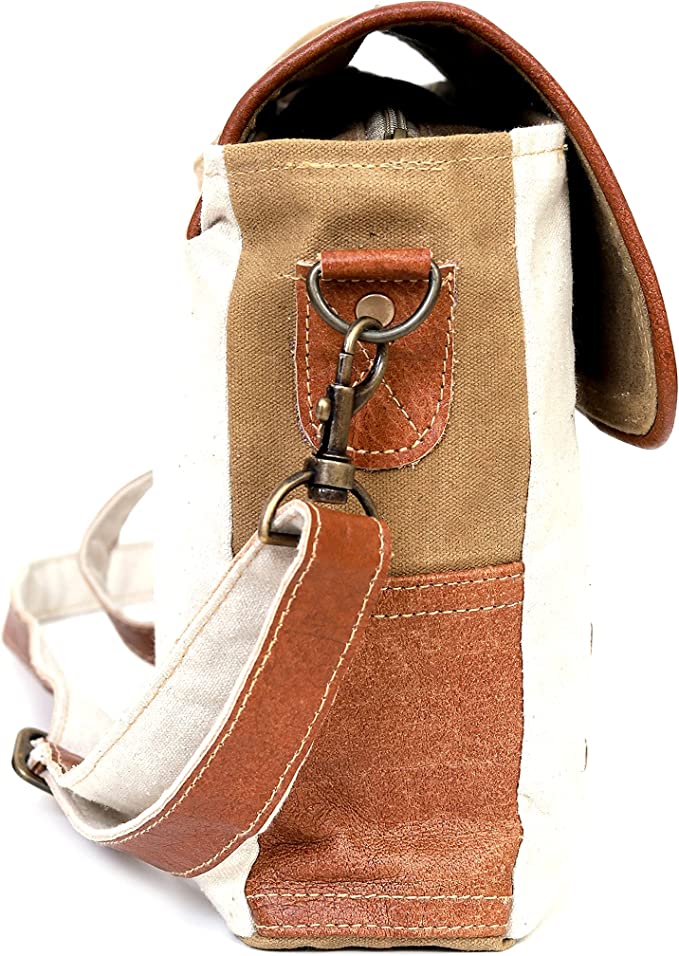 CLA Upcycled Canvas Star Crossbody Bag, Upcycled Canvas & Cowhide Crossbody Bag, Upcycled Canvas & Cowhide Leather Crossbody Bag for Women, Canvas Crossbody Bags for Women