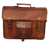 14 Inch Vintage Handmade Leather Messenger Bag for Laptop Briefcase Best Computer Satchel School distressed Bag - cuerobags
