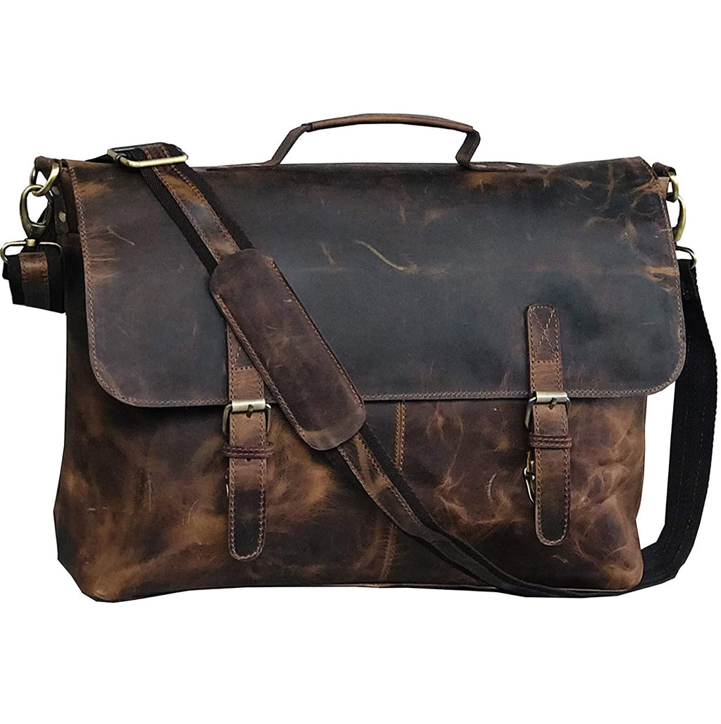 Cuero leather unisex real leather messenger bag for laptop
