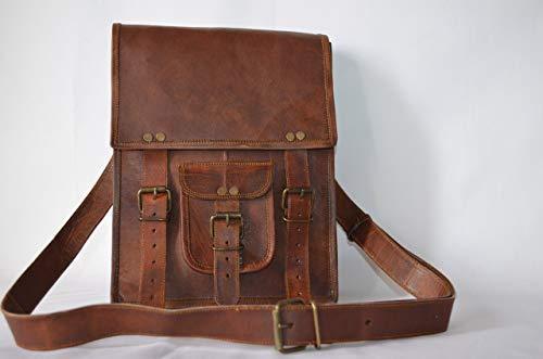 11 Inch Sturdy Leather Ipad Messenger Satchel Bag - cuerobags
