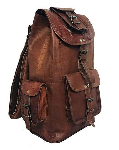 Backpack in genuine leather Brown 100% handmade good