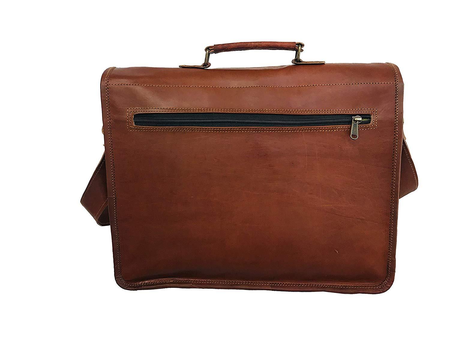 14 Inch Vintage Handmade Leather Messenger Bag for Laptop Briefcase Best Computer Satchel School distressed Bag - cuerobags