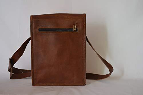 11 Inch Sturdy Leather Ipad Messenger Satchel Bag - cuerobags