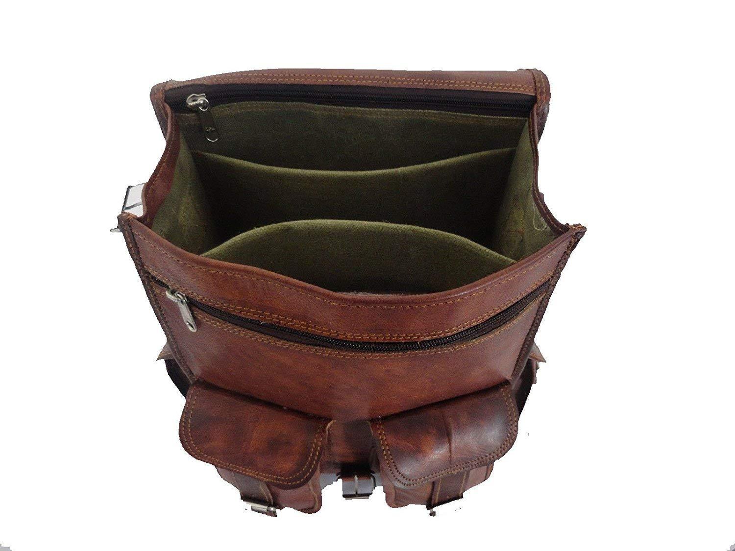 Brown Vintage Leather Backpack Laptop Messenger Bag Rucksack Sling For Men Women (11″ X 15″) - cuerobags