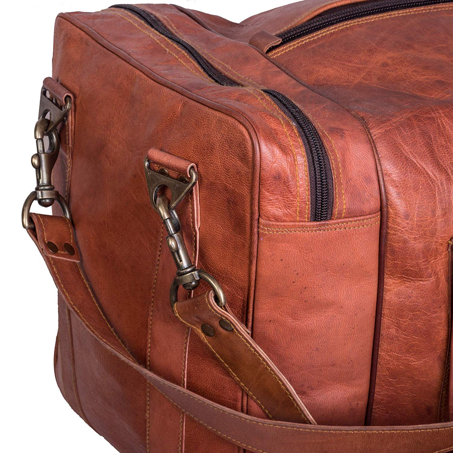 Leather Duffel Bag 30 inch Large Travel Bag Gym Sports Overnight Weekender Bag by Cuero Bags (30 inch) - cuerobags