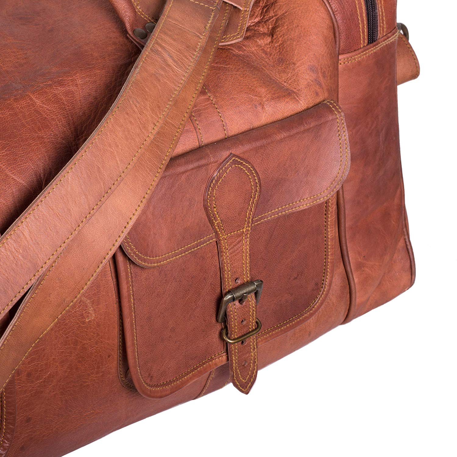 Leather Duffel Bag 30 inch Large Travel Bag Gym Sports Overnight Weekender Bag by Cuero Bags (30 inch) - cuerobags