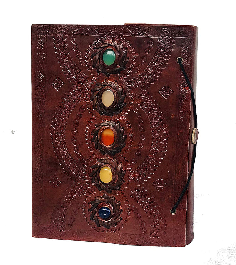 Leather Journal Book Medieval Stone Embossed Handmade Book of Shadows Notebook Office Diary College Book Poetry Book Sketch Book 10 x 7 inches - cuerobags
