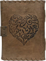 Leather Heart Embossed Antique Journal