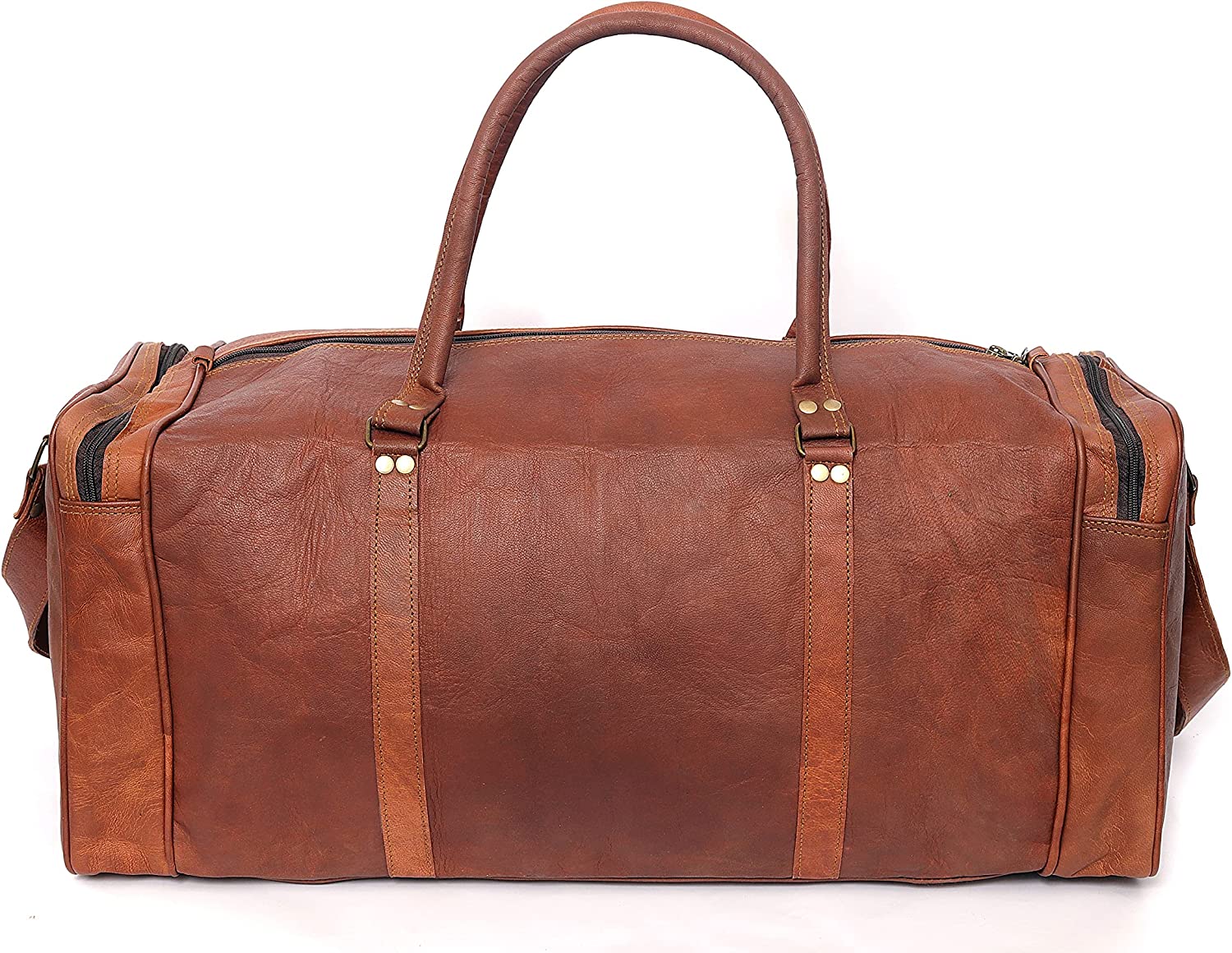 New Mens Genuine Large Leather Duffel Travel Gym Sports Overnight Weekender Bag