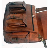 Brown Leather Two Pocket Messenger Bag - cuerobags