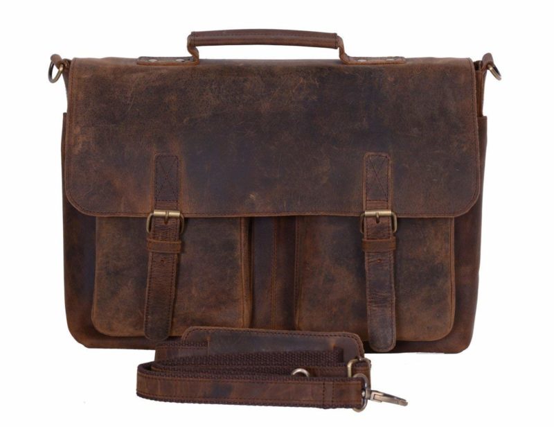 15 Inch Men Vintage Leather Laptop Messenger Bag - cuerobags