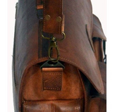Brown Leather Two Pocket Messenger Bag - cuerobags